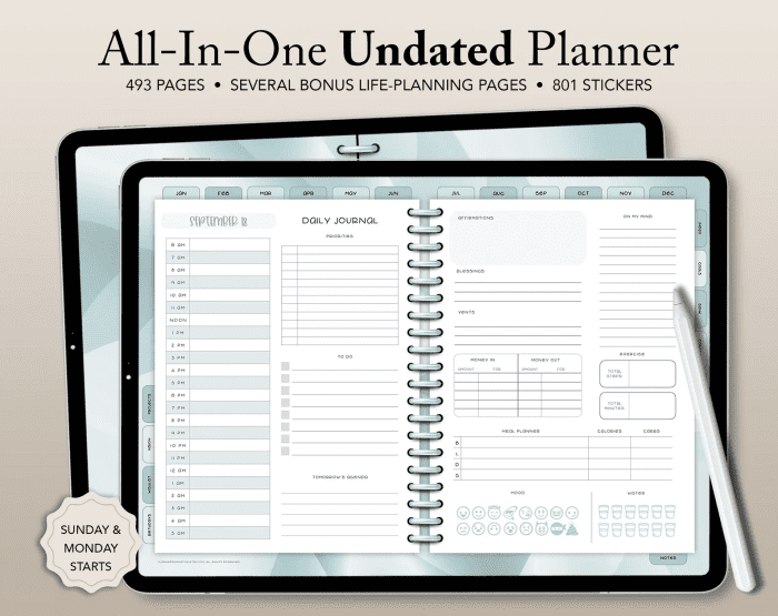 Caribbean UNDATED Life Planner