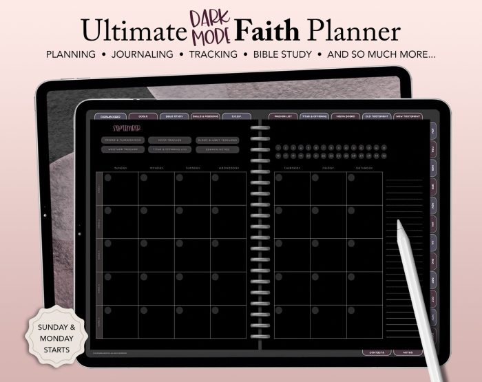 Dark Mode Christian Planner