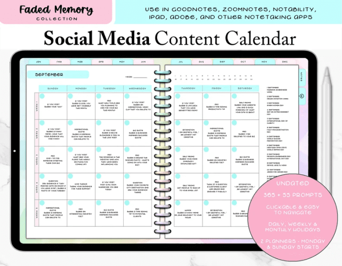 Social Media Content Calendar