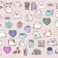 Cats and Coffee Digital Stickers - Image 2