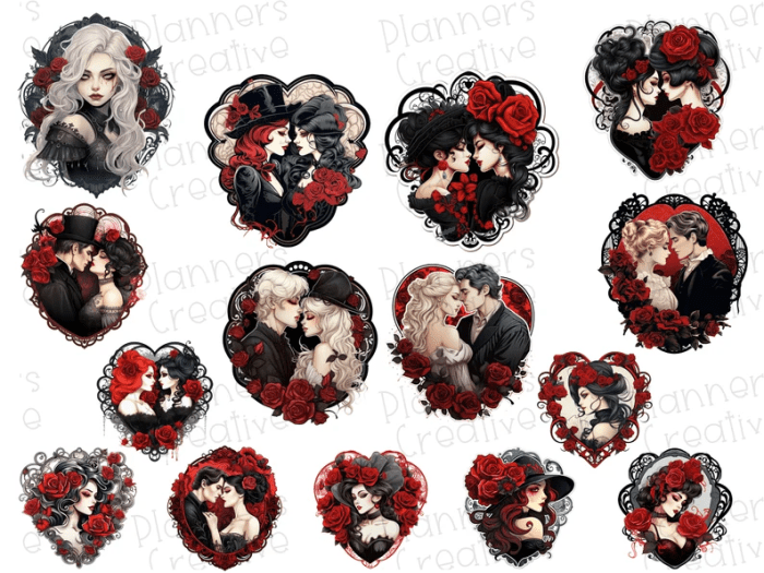 Victorian Goth Stickers - Image 2